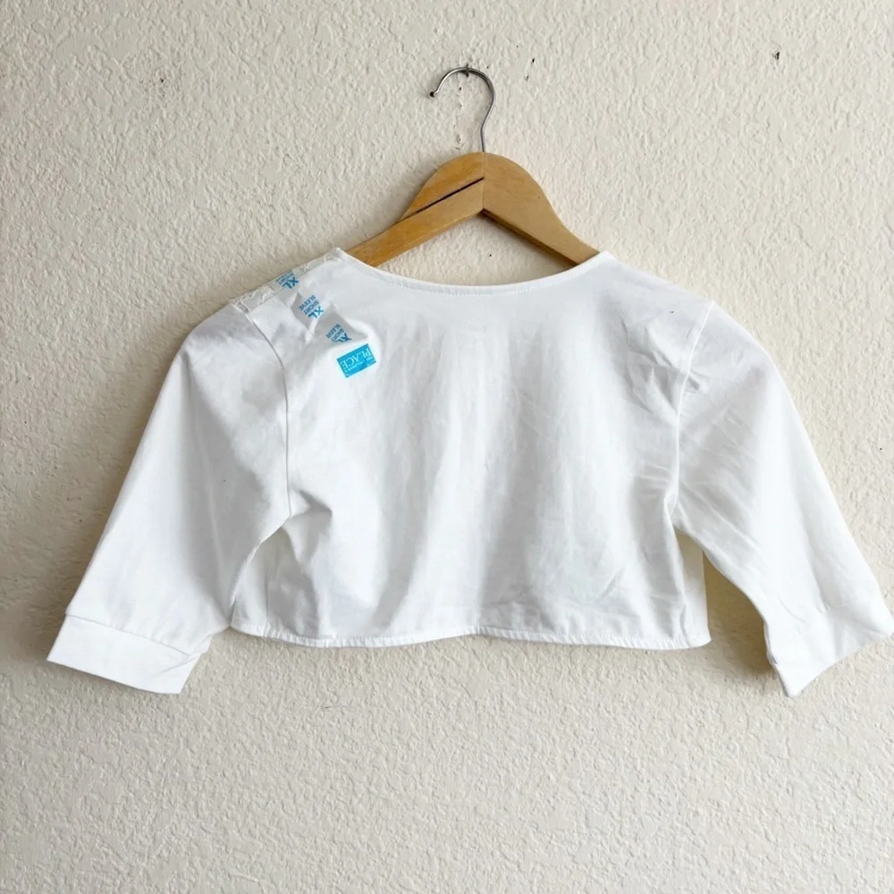 The Children's Place White Cropped Sweater with Short Sleeves